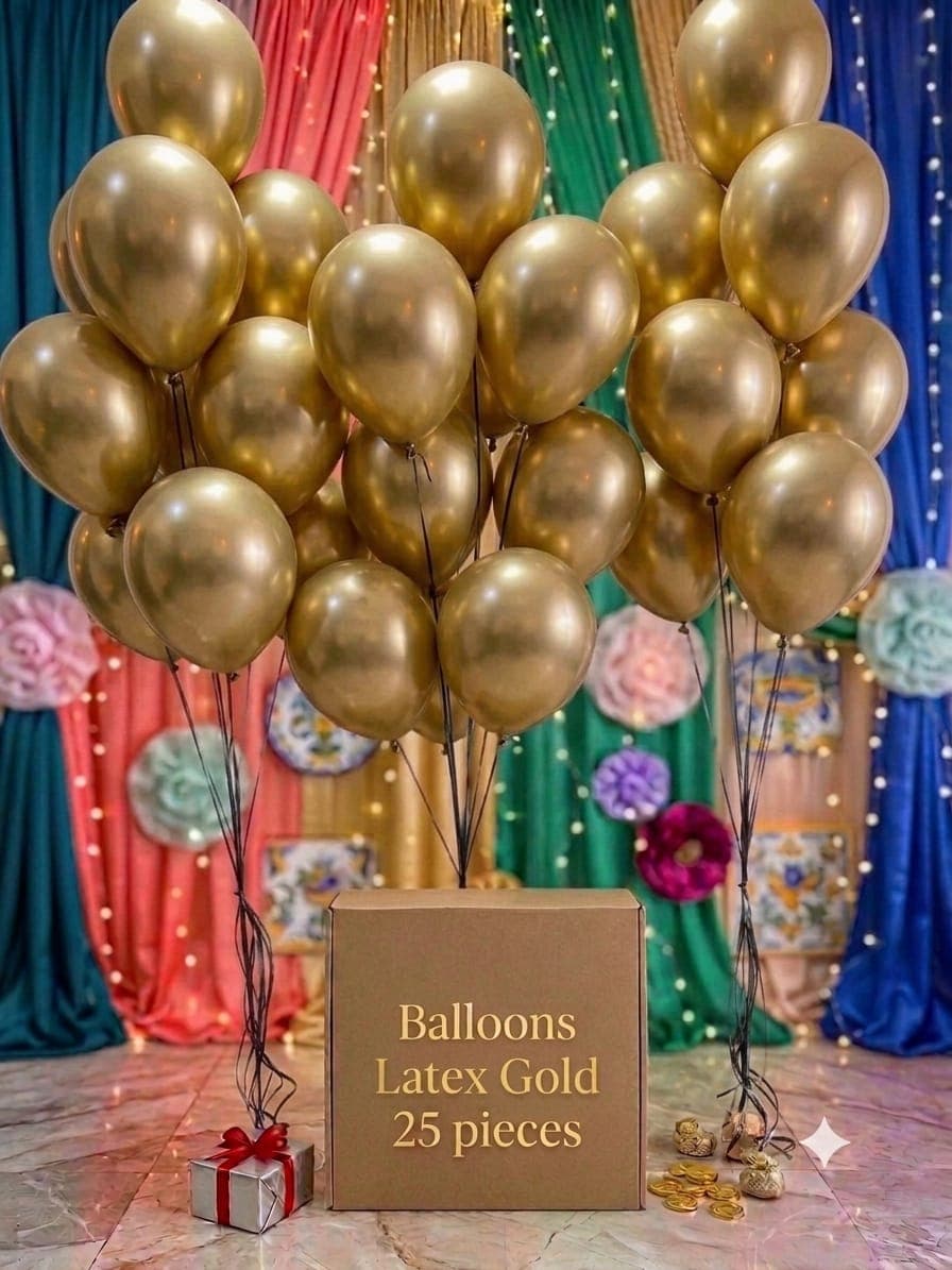 Golden Latex Balloons | 25 pcs